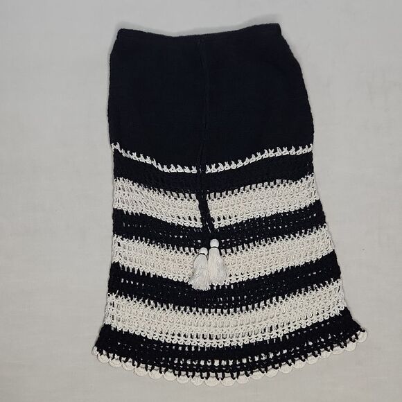 Boston Proper Black and white crochet long Beach Skirt - Picture 1 of 10